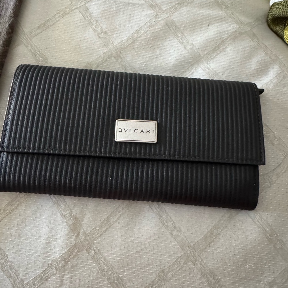 Bulgari Black Textured Wallet